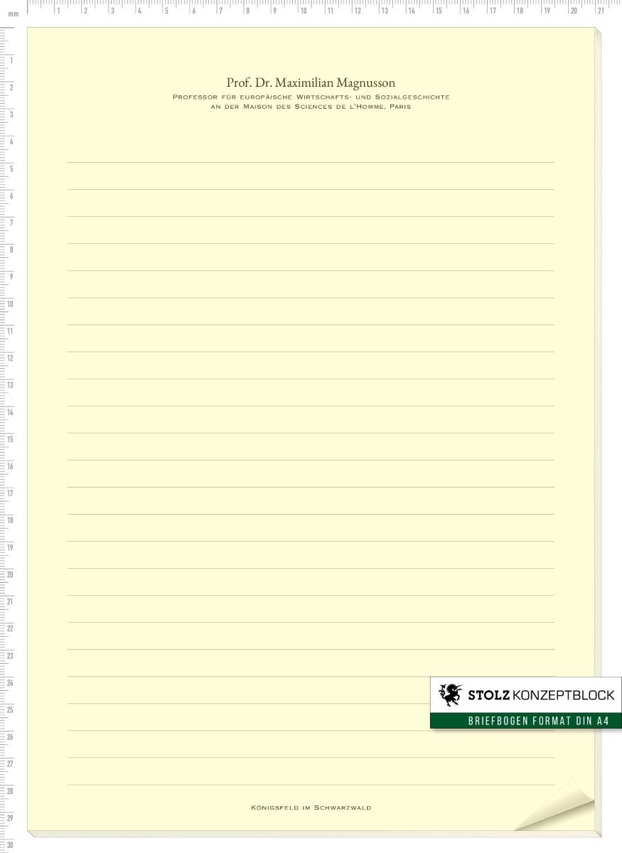 STOLZ Konzeptblock A4 liniert (Garamond Regular)